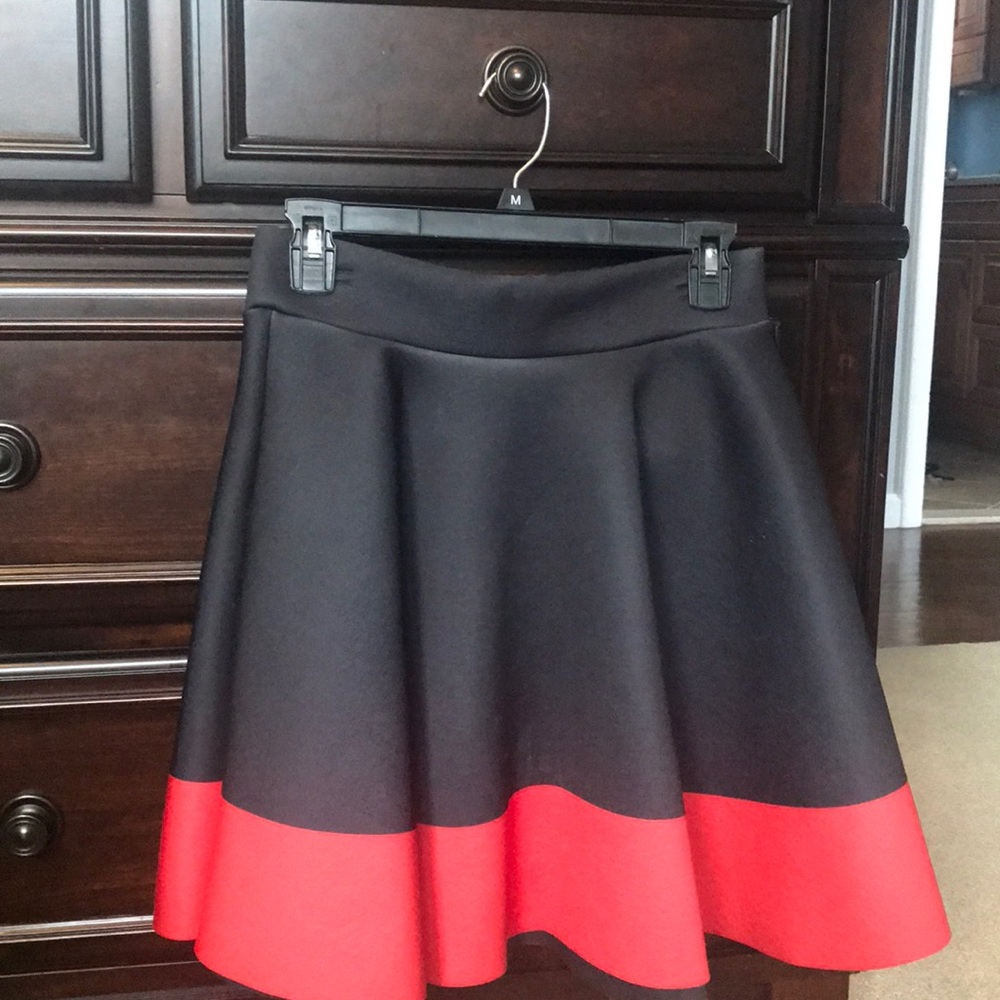 Felt red and black skirt